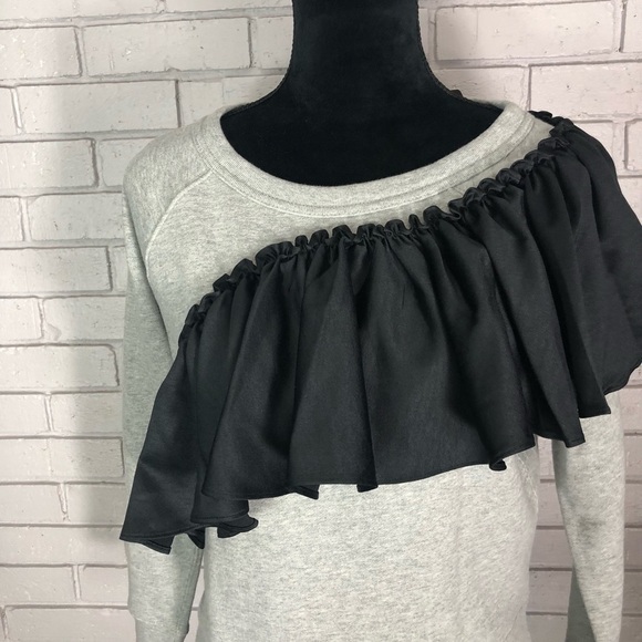 J. Crew Women’s Asymmetrical Ruffle Sweatshirt - Picture 3 of 9